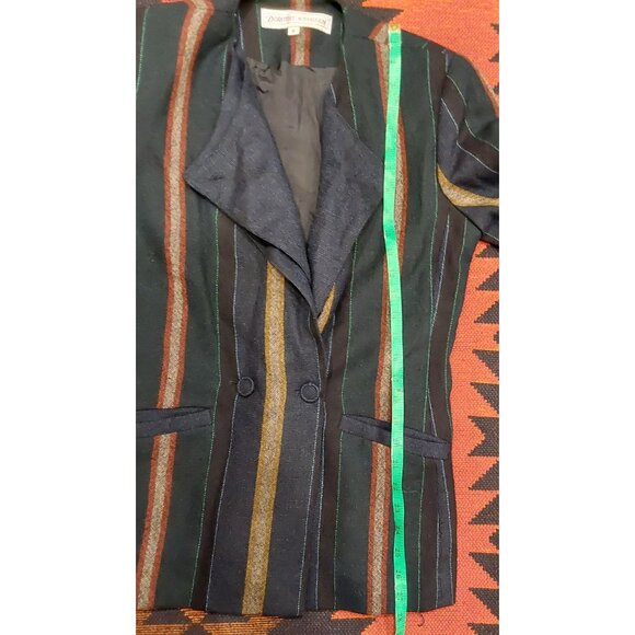 Vintage Dorothy Schoelen Striped Blazer Womens Size 8 Double-Breasted Wool Blend - Picture 5 of 9